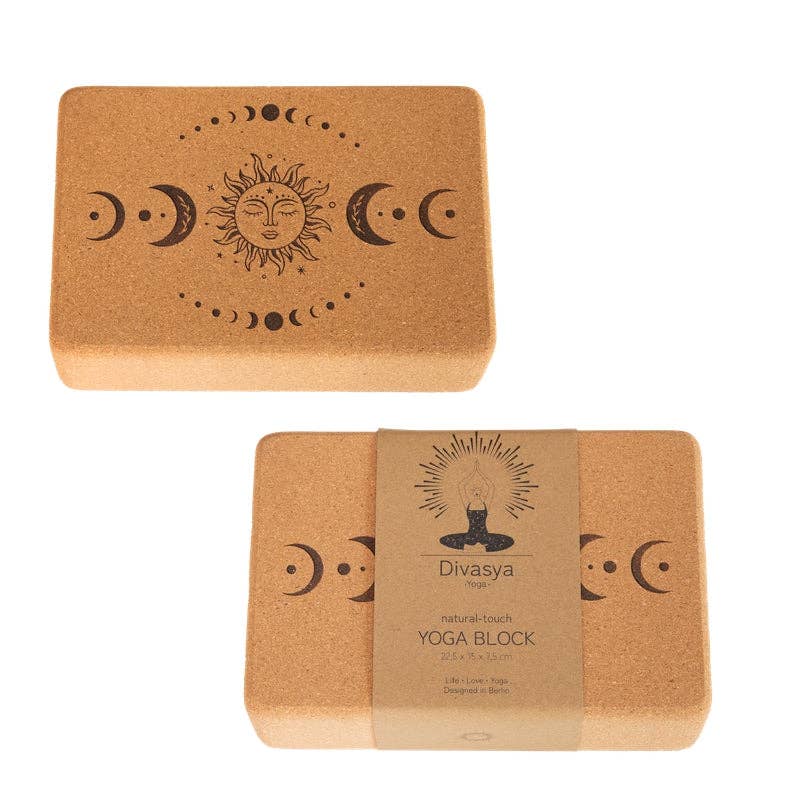 Divasya - Wholesale Yoga Block/Bolster - Cork Yoga Block | medium size | rounded edges | 22.5 x 15 x 7.5 cm6