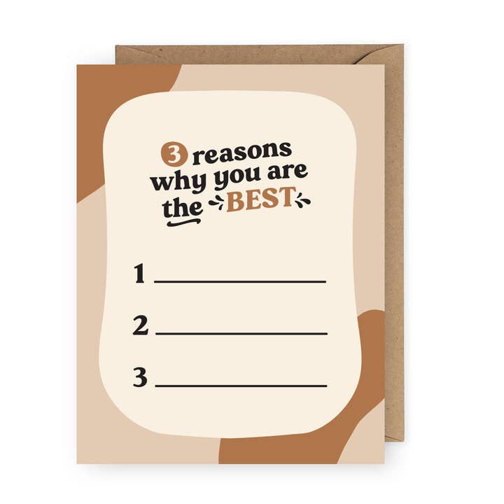 3 Reasons Why You are the Best Greeting Card | Valentine for wholesale by The Anastasia Co