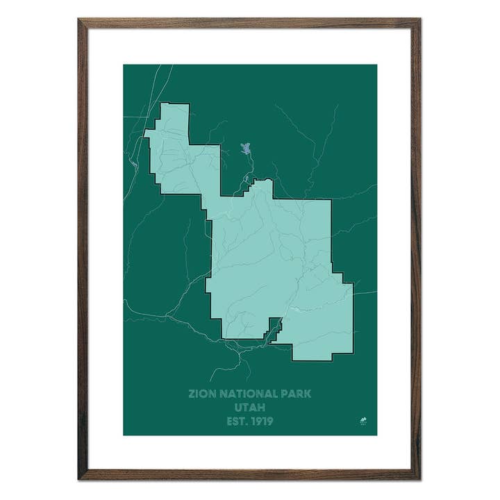 Zion National Park Map for wholesale by Muir Way