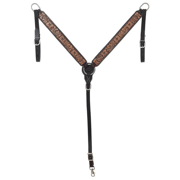 HILASON Western Horse Headstall Breast Collar Set American Leather Floral | Tack for Horses for wholesale by HILASON