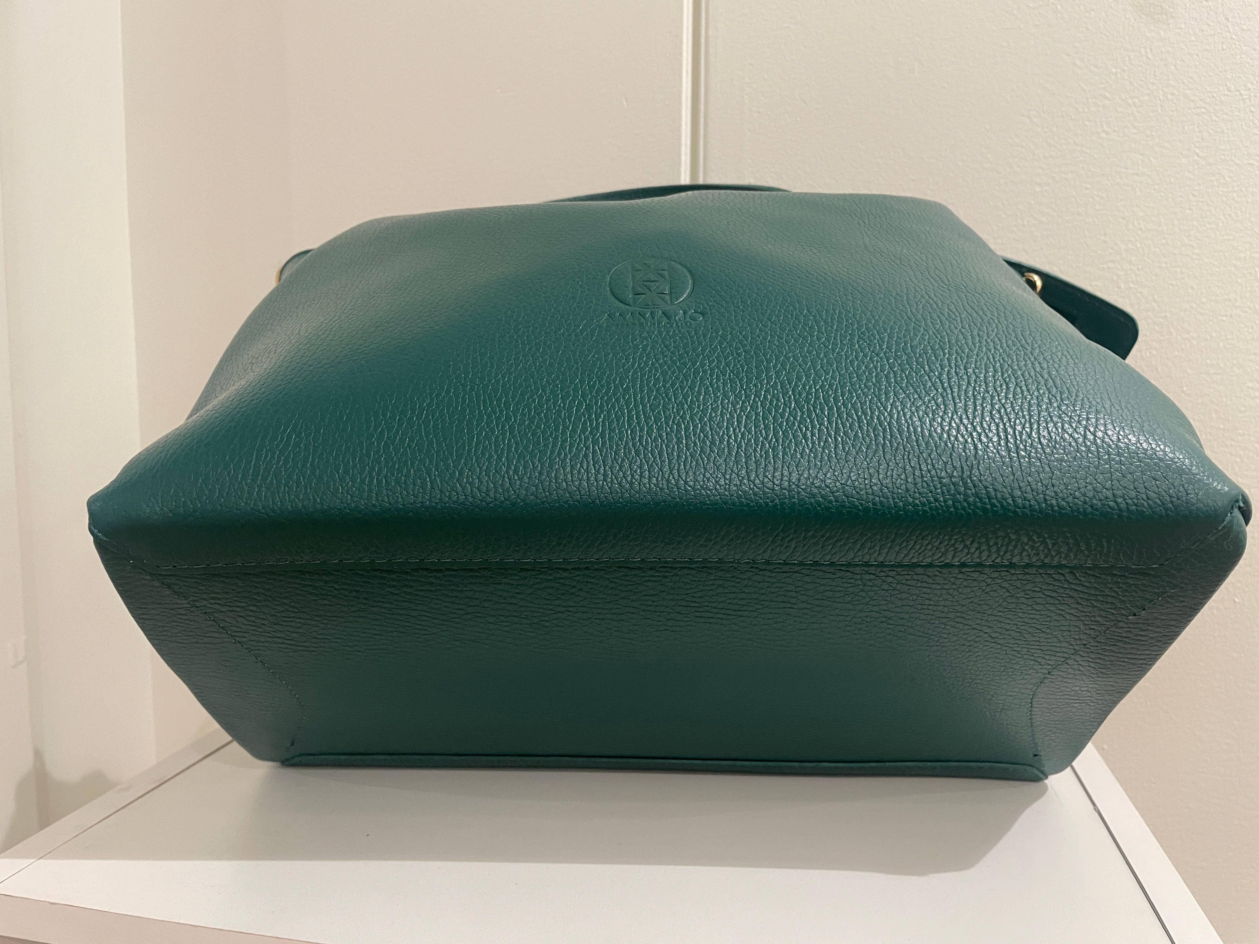 AMMA JO - Wholesale Satchel - Women's - Dorinda Bag - Italian Leather Carryall Satchel -Hunter Green3