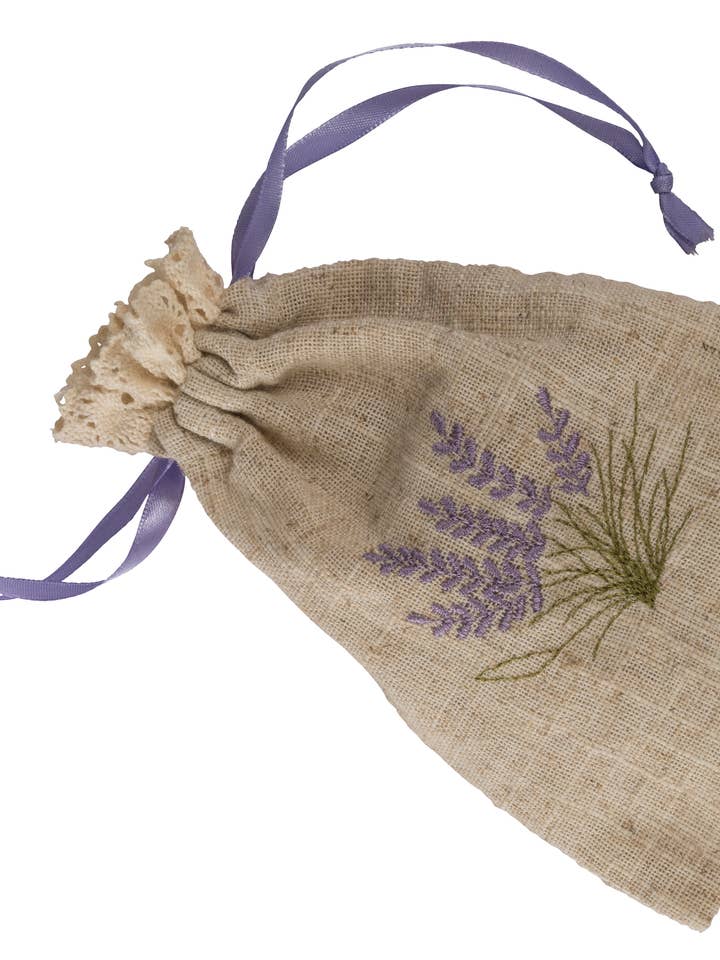 Sacs à cordon brodé lavande non remplis pour la vente par Samuel Lamont and Sons