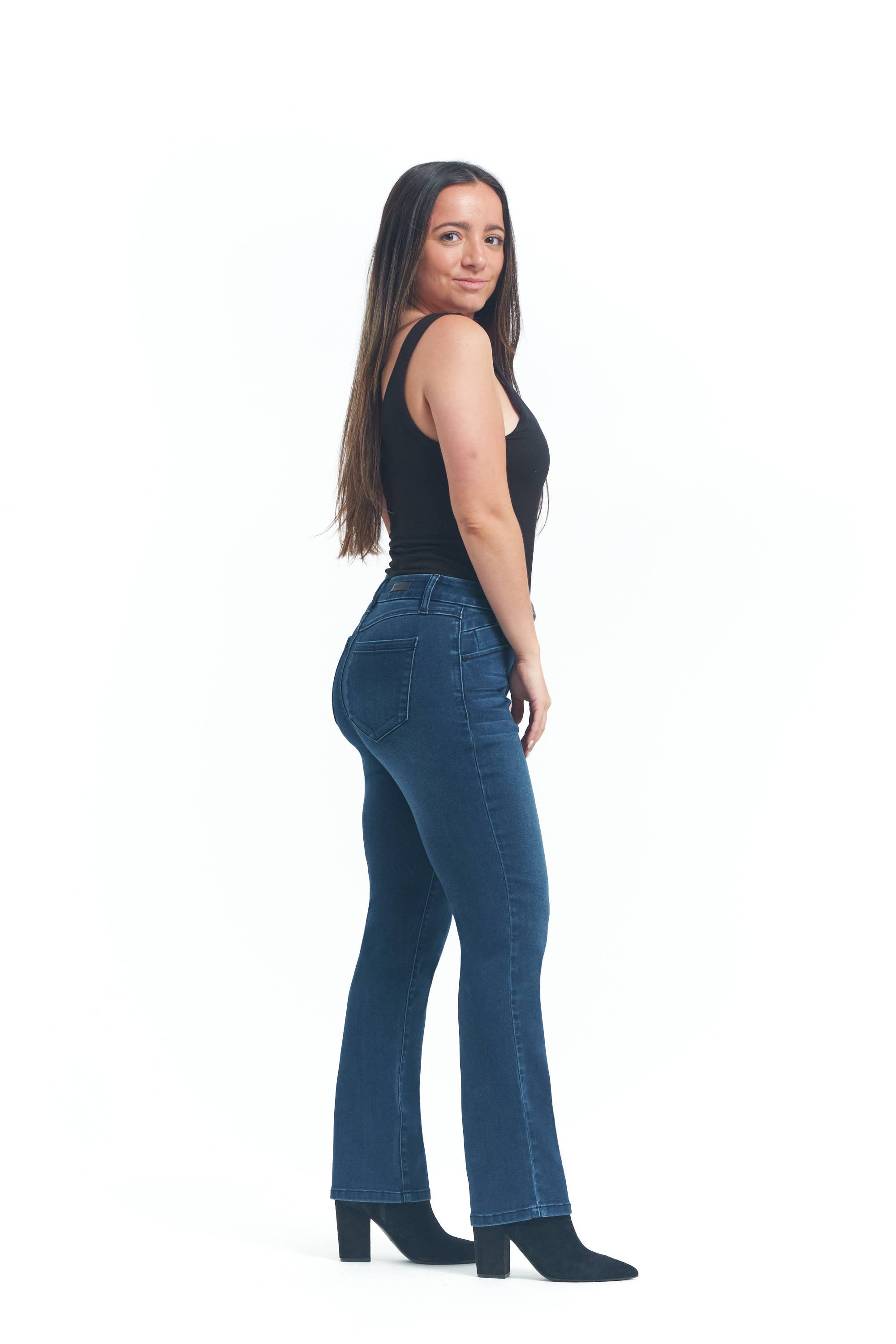 1822 Denim - Wholesale Jeans - Women's - Petite 27" Better Butter Slim Straight Jean in Lanie2
