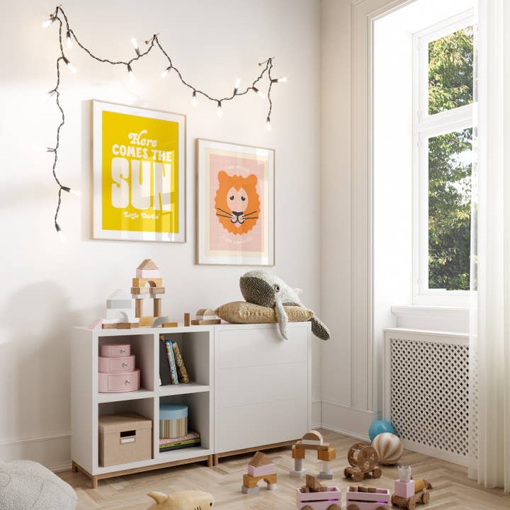 Kuku Studio - Wholesale Art Print - Here Comes The Sun Print. Colorful Nursery Decor