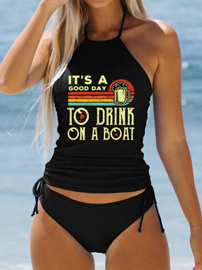 UNISHE - Wholesale Two Piece Swimsuit - Women's - Summer Beach Print Tankini Set ZK047