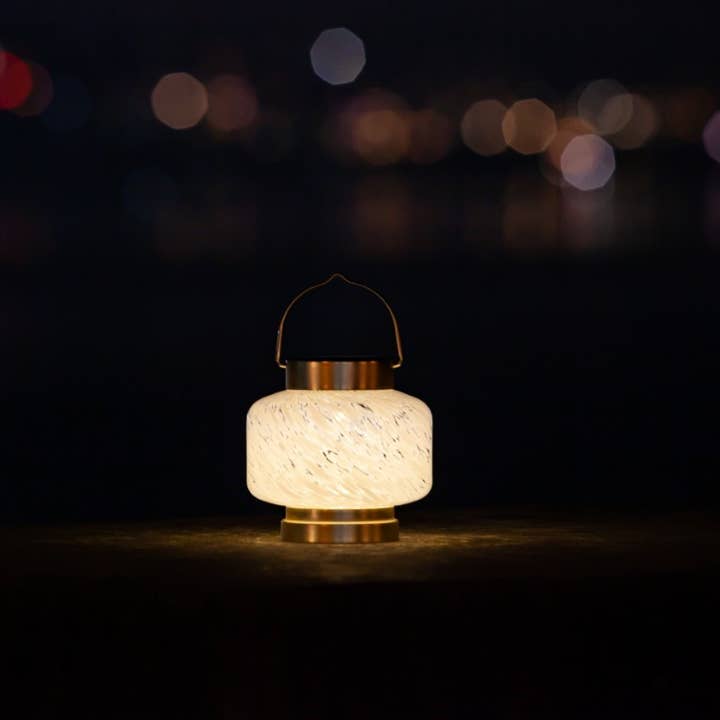 Allsop Home & Garden – wholesale Lykta – Båtlykta - 7,5" glas utomhus sollykta - fyrkantig