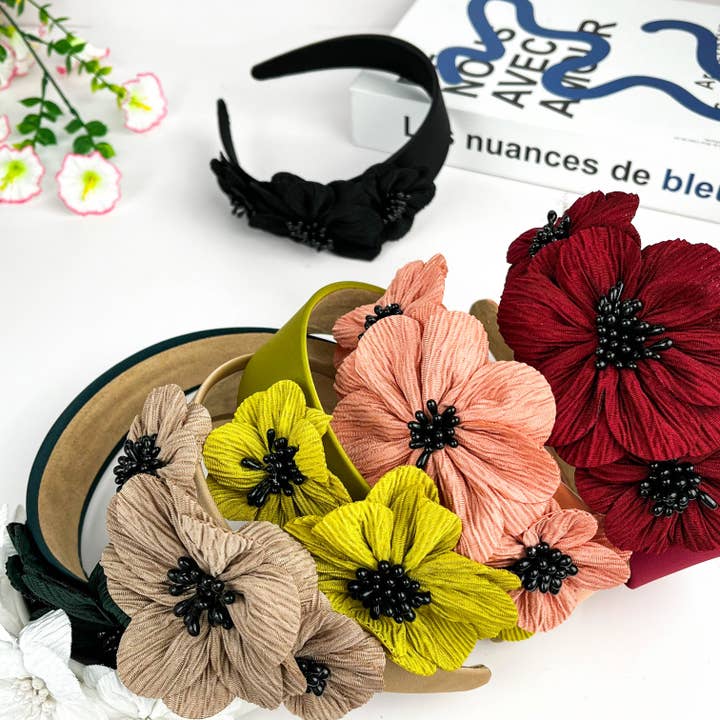 TheDivaSoap - Wholesale Fashion Headband - Women's - Pearl Flower Headband, Elegant Floral Hair Accessory6