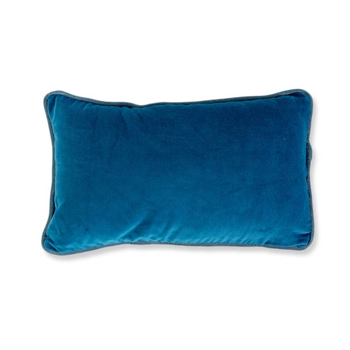 Furbish Studio - Wholesale Throw/Decorative Pillow - Charliss Velvet Lumbar Pillow - Peacock + Aqua
