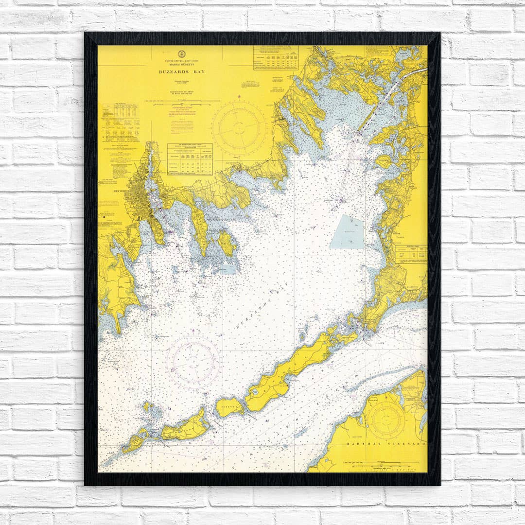 Fridgedoor - Wholesale Art Print - 11'' x 14'' Buzzard's Bay Nautical Chart Print0