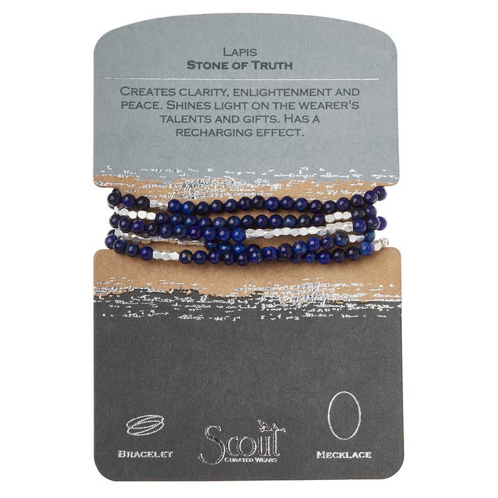 Scout Curated Wears - Wholesale Beaded Bracelet - Stone Wrap: Lapis - Stone of Truth