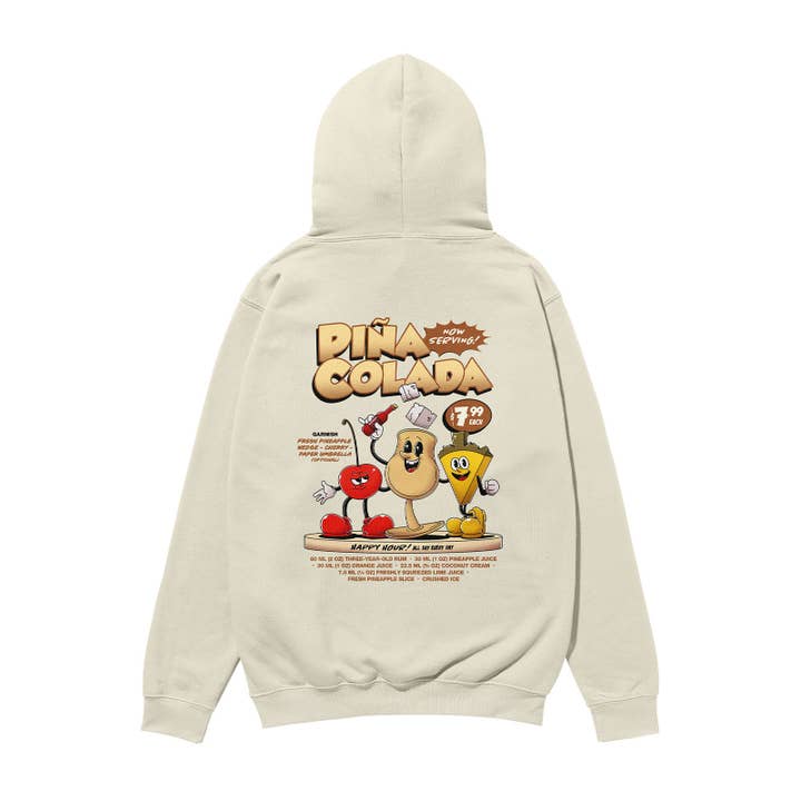 Piña Colada Zware Organische Hoodie Steen voor wholesale door Weekend Concept
