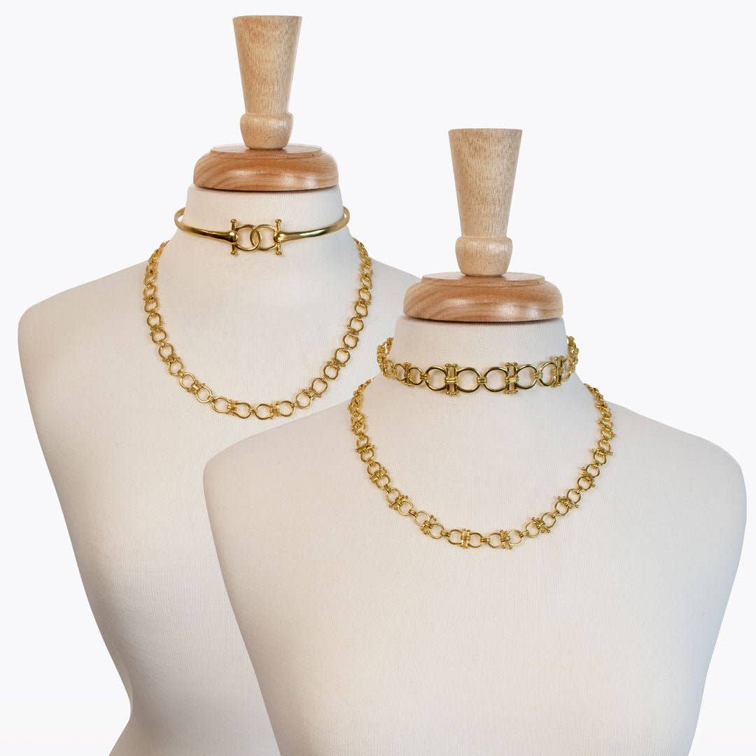 URBAN-EQUESTRIAN - Wholesale Choker/Collar - Talisman - Equestrian Horse Bit Choker Necklace in Gold8