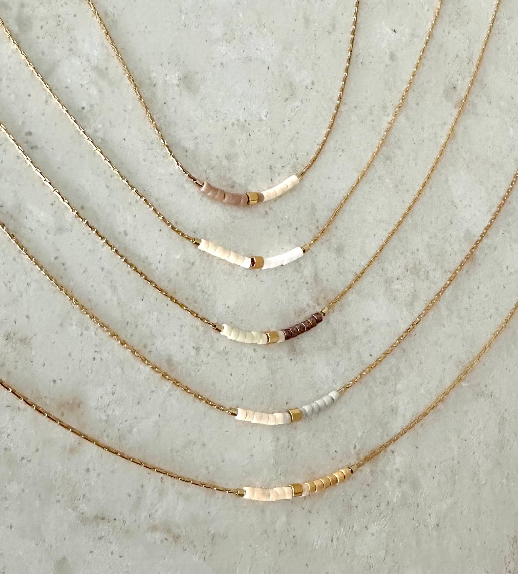 Ocean Breakup - Wholesale Beaded/Pearl Necklace - Minimalist Beaded Necklace - Neutrals