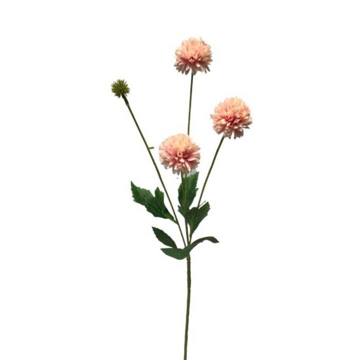 David Christopher's Collection - Wholesale Artificial Flowers - Mini Ball Chrysanthemum Spray - Peach/Pink 23.5"