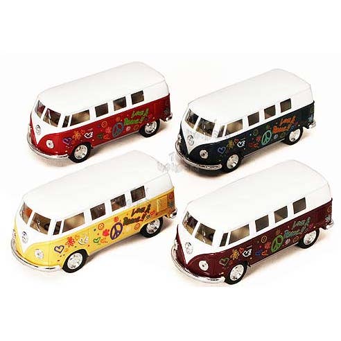 Gypsy Rose – wholesale Toy car/truck – Child – 1962 Volkswagen Classic Hippie Bus with Decals