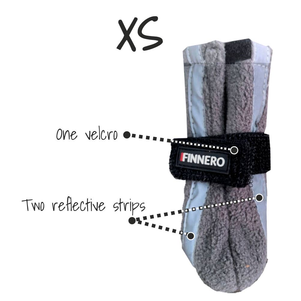 FINNERO - Wholesale Pet Boots - Dog - FINNERO HALLA REFLECTIVE Booties For Dogs 4pcs/pac, 3 Colors3