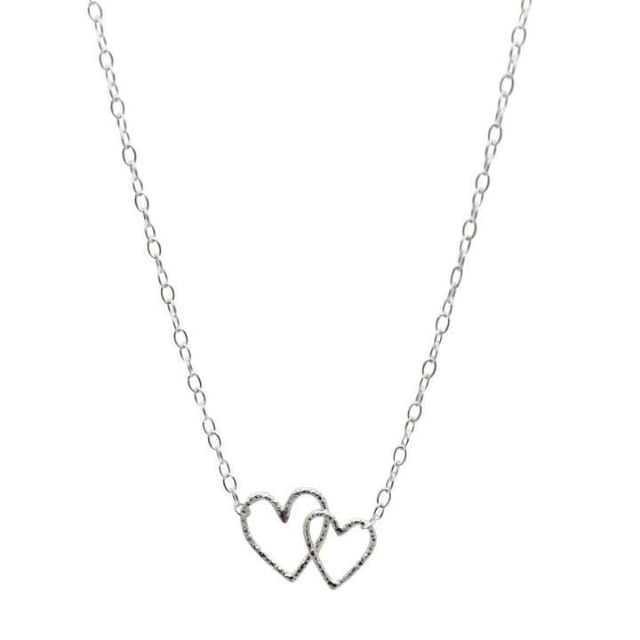 Lucy Ashton Jewellery - Venta al por mayor Collares con colgantes/abalorios - Collar de plata de ley con corazones entrelazados