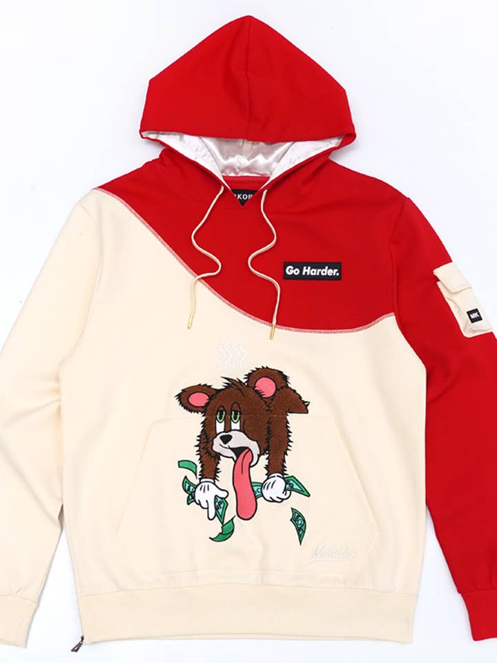 Felpa con cappuccio Makobi Got Get Harder M3510 - Naturale per la vendita all'ingrosso da parte di Makobi