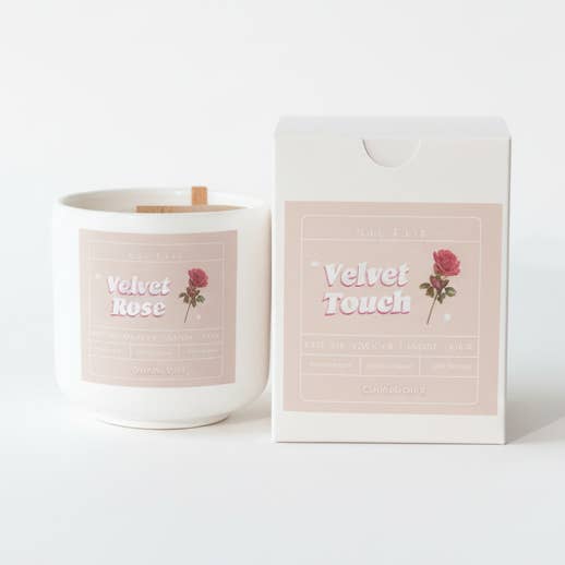 Vela de cera de soja Velvet Touch 5,50 oz / frasco cerâmico feito à mão por atacado de Que Cute