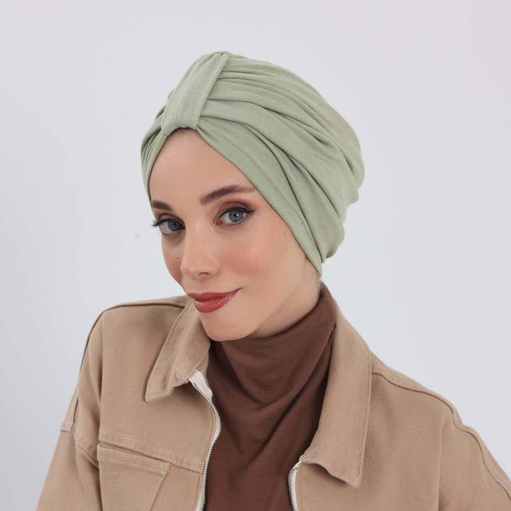 Cozy Stretch Ribbed Winter Turban for Cancer Patients, Easy-Wear Instant Turban Hijab, Soft Chemo Headscarf for Women,B-68RB for wholesale by Aisha's Design