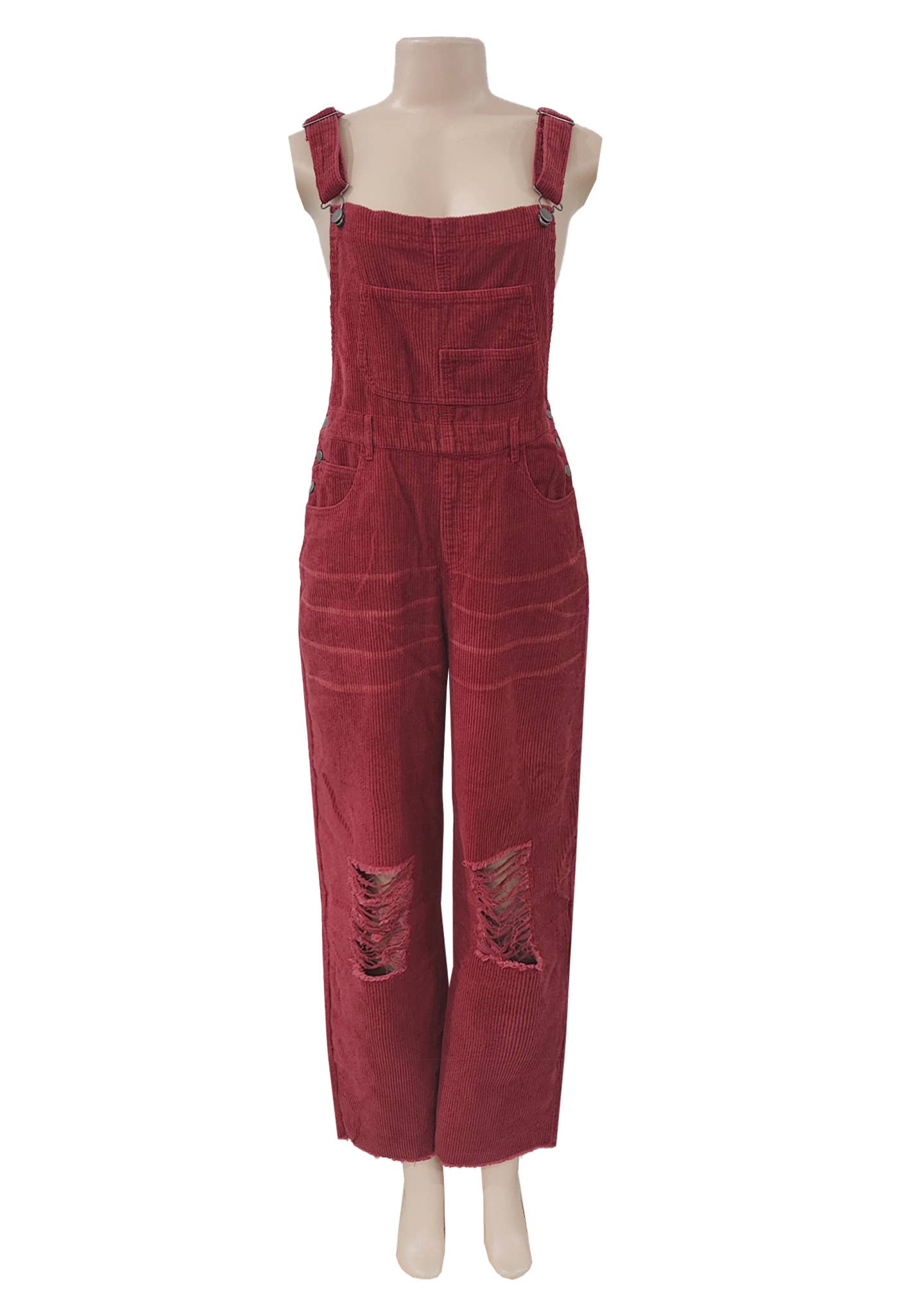 HIDDENBRAND - Wholesale Overalls - Women's - vintage distressed washed Corduroy overalls7