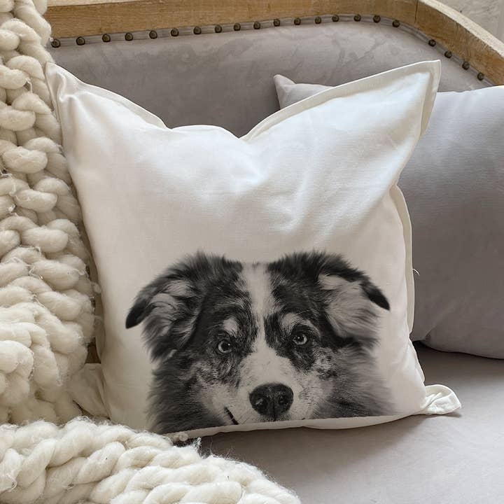 Australian Shepherd 1 Throw Pillow Cover for wholesale by Perkie Prints