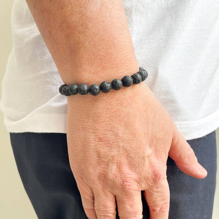 Stolen Riches - Wholesale Beaded Bracelet - Mallorcas - Black Volcanic Stone Bracelet1