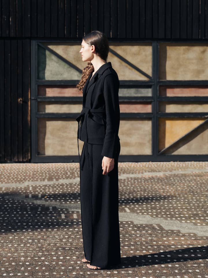 Black Boiled Wool Bar-Jacket for wholesale on Faire3