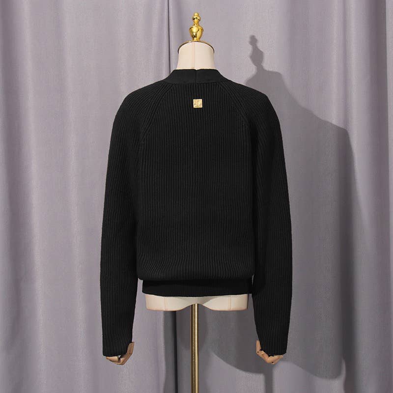 Productseeker - Wholesale Cardigan - Women's - JK176 Black Knit Cardigan with  – Autumn Chic1