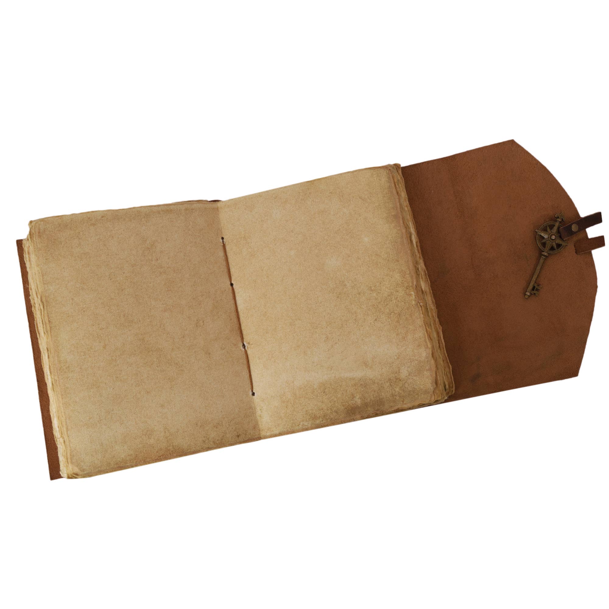 R K Handicrafts and Exporters - Wholesale Journal/Diary - Vintage Leather Bound Grimoire Journal with Key 6*8 Size 4
