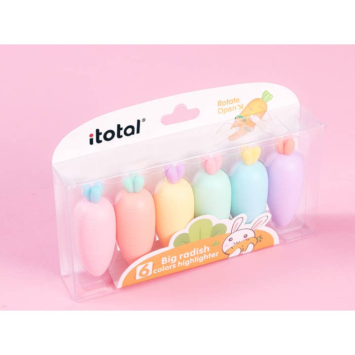 Macaron Carrot Shaped Highlighters for wholesale by I-Total, I-Drink