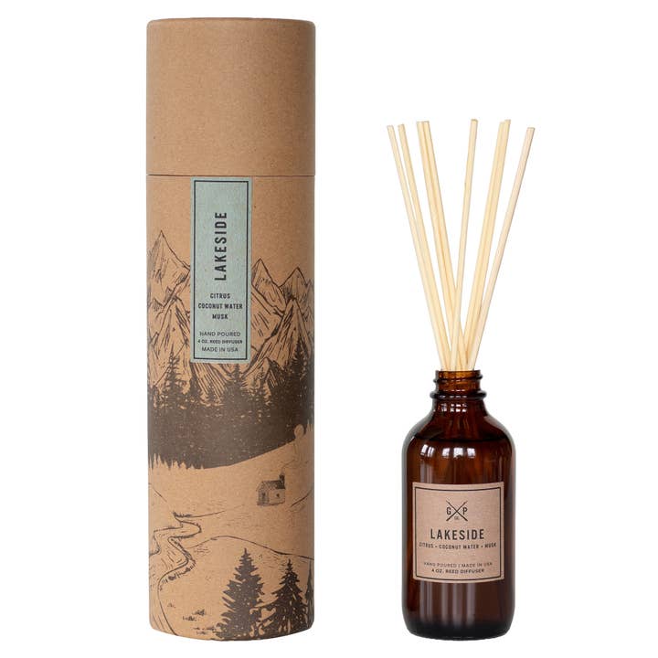 Lakeside 4 oz. Balsam + Feather Reed Diffuser for wholesale by GP Candle Co.