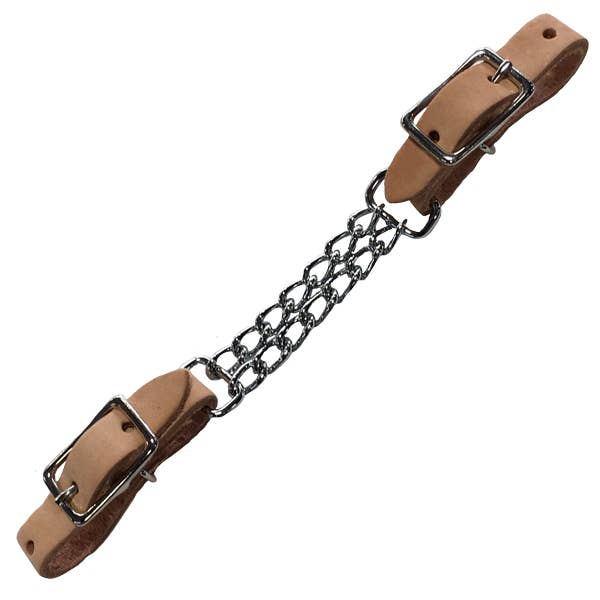 Leather Double Chain Curb Strap Light Oil for wholesale by Smart Horse Gear