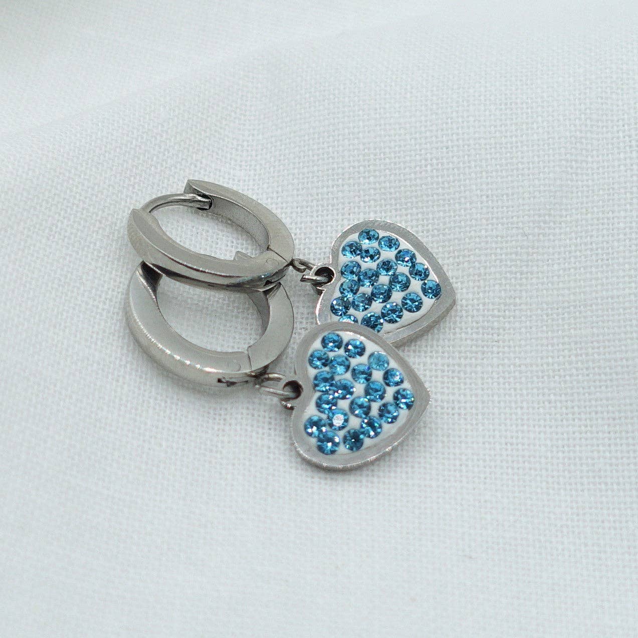 Daemon srls – wholesale Huggie earrings – LUCY ~ Zircons heart Stainless Steel Earrings24