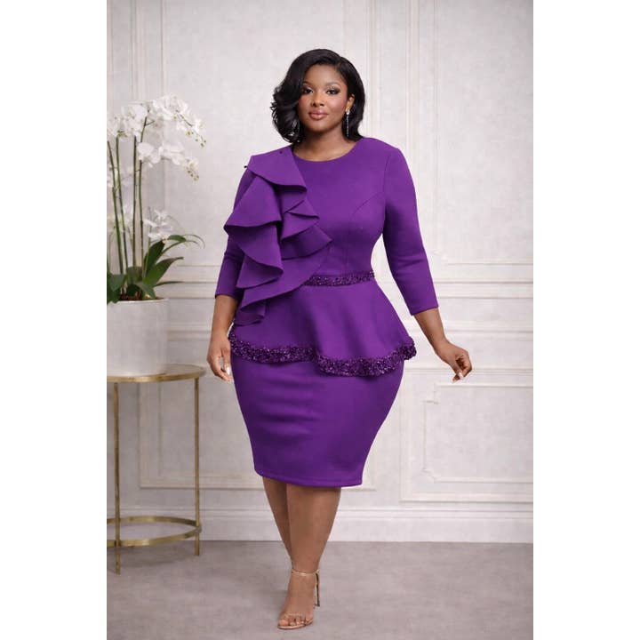 Conjunto de Saia com Detalhe de Sequência Super Techno Plus Size por atacado de omgstyles