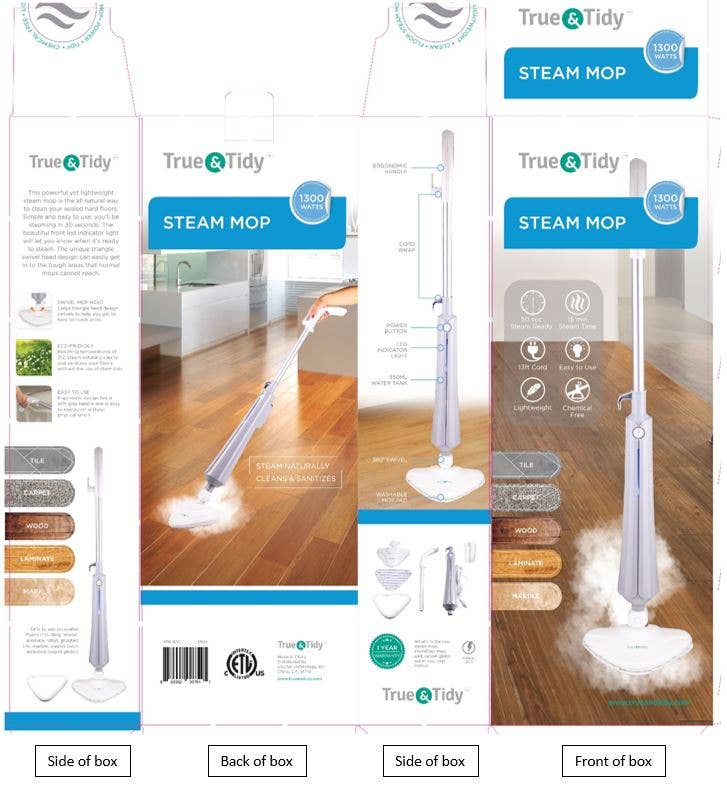 True & Tidy - Wholesale Mop - 1300 Watt Steam Mop Deluxe Set6