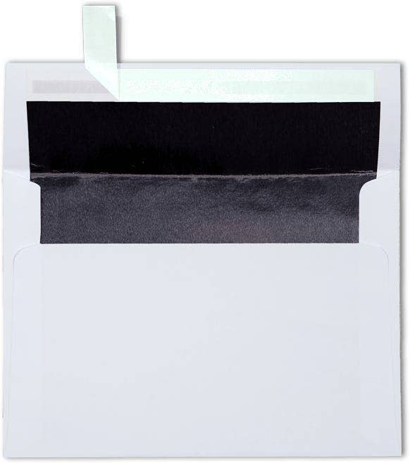 JAM PAPER - Wholesale Envelopes - JAM A7 Envelopes, Peel & Press, White/Black Lining, 250/PK0