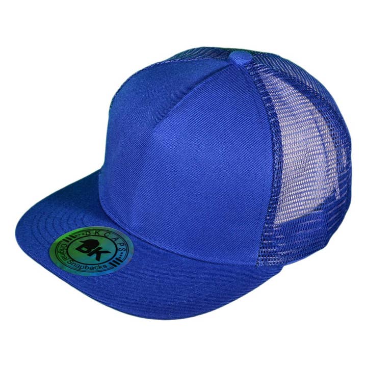 Buck Wholesale - Wholesale Trucker Hat - Unisex - Flat Bill Trucker Hats - 5 Panel SnapBack Mesh 2 Tone BK Cap10