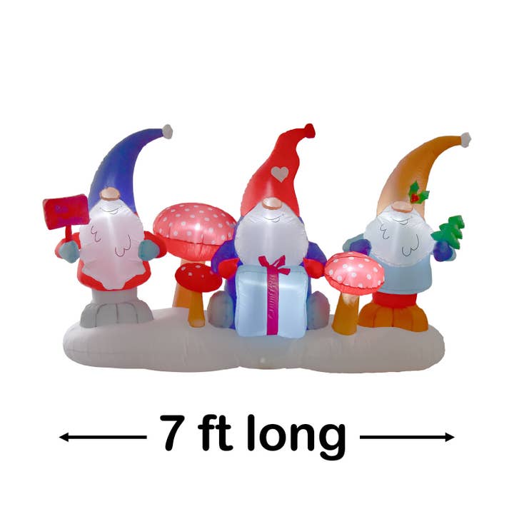 Fun Little Toys - Wholesale Inflatables - 7FT Christmas Inflatable Decoration Three Cute Gnomes1