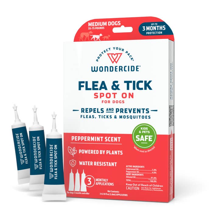 Wondercide Flea & Tick Spot On for Dogs-Medium-Peppermint for wholesale by Pet Palette Distribution