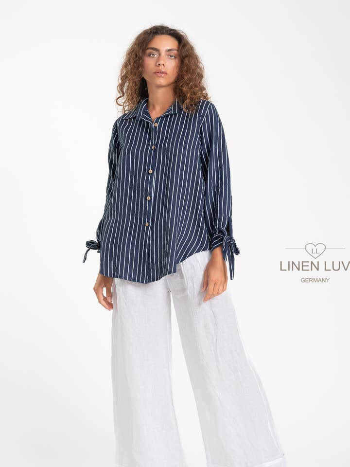 SS25 - Franse Linnen Overhemd Linnen Luv (TP1600-17) voor wholesale door LINEN LUV