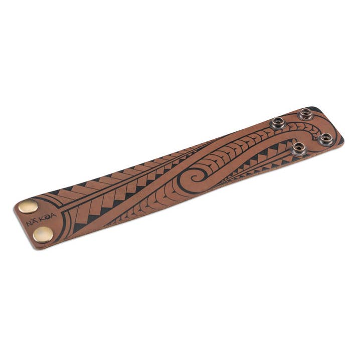 NA KOA - Wholesale Cuff Bracelet - Polynesian Tattoo Cuff Bracelet Small - Eleu
