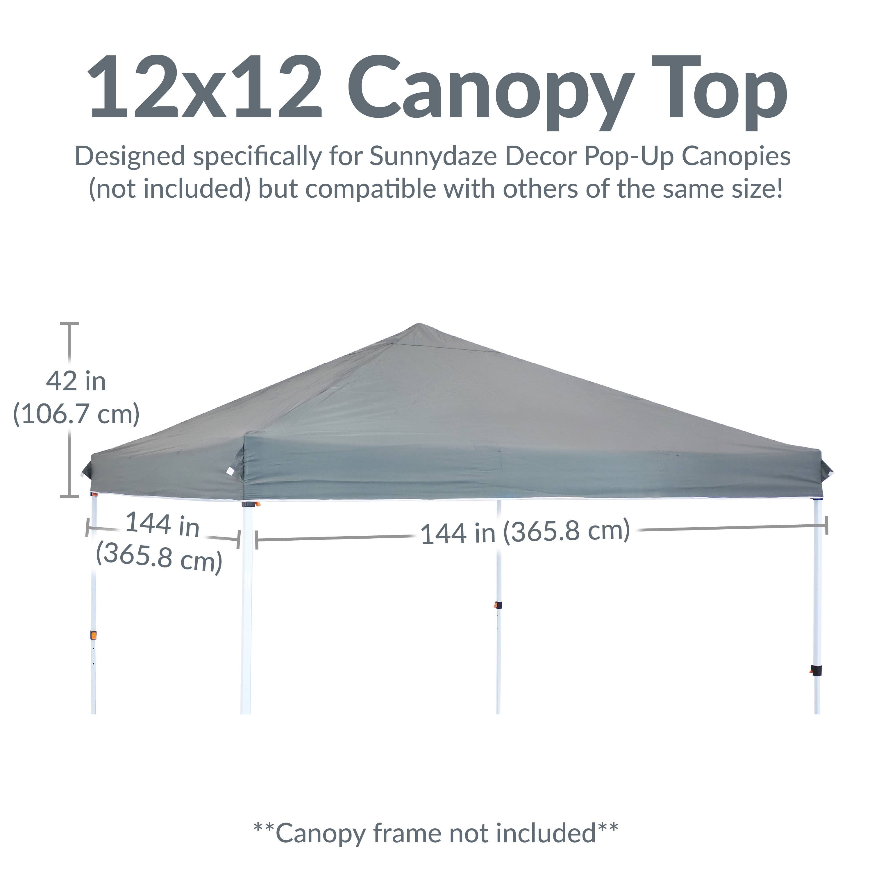 Sunnydaze Decor - Wholesale Sports & Outdoor - 12 x 12 ft Standard Oxford Fabric Pop-Up Canopy Shade - Gray5
