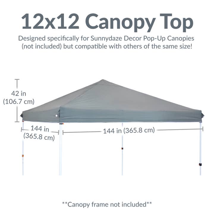 Sunnydaze Decor - Wholesale Sports & Outdoor - 12 x 12 ft Standard Oxford Fabric Pop-Up Canopy Shade - Gray5