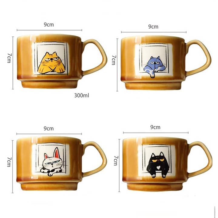 MinoCraft - Wholesale Coffee mug - Ceramic coffee mug with cat illustration13