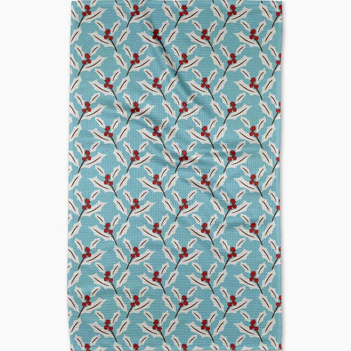 Geometry - Wholesale Tea Towel - Winter Holly Tea Towel