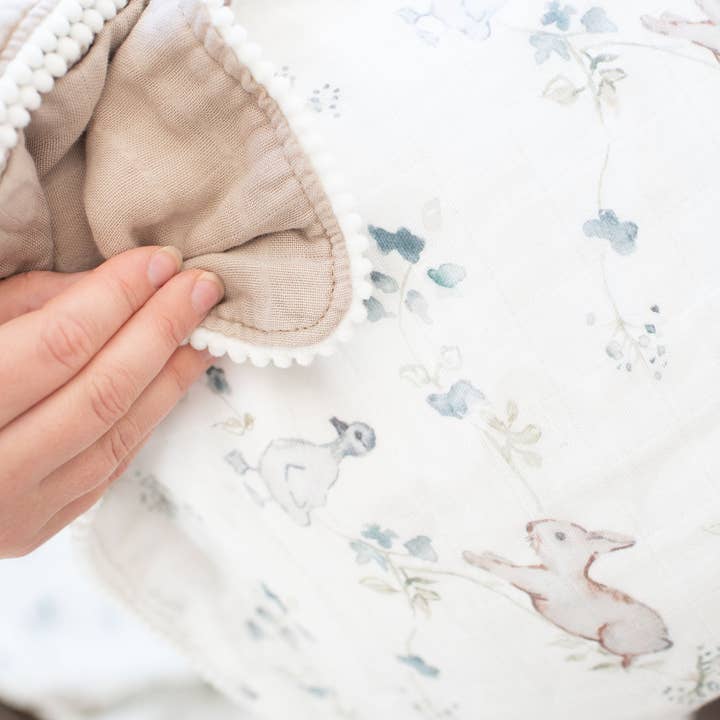Fawn & Foster - Wholesale Quilt - Kids & Baby - Organic Muslin Gauze Quilt Baby Blanket | Ivy Hollow Bunny4