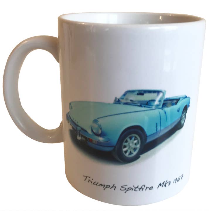 Triumph Spitfire Mk3 1967 - 11oz Printed Ceramic Mug for wholesale by Witherden's Workshop