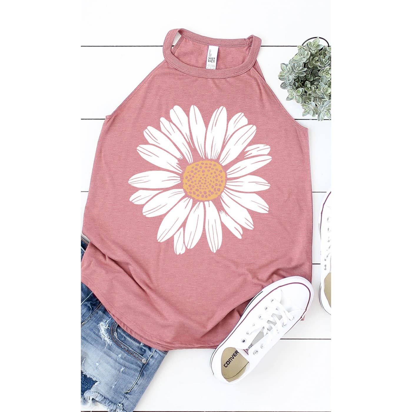Kissed Apparel – Großhandel Tanktop – Damen – Tanktop mit Gänseblümchen, Frühlingsblumen, Sommerblütenblüten4