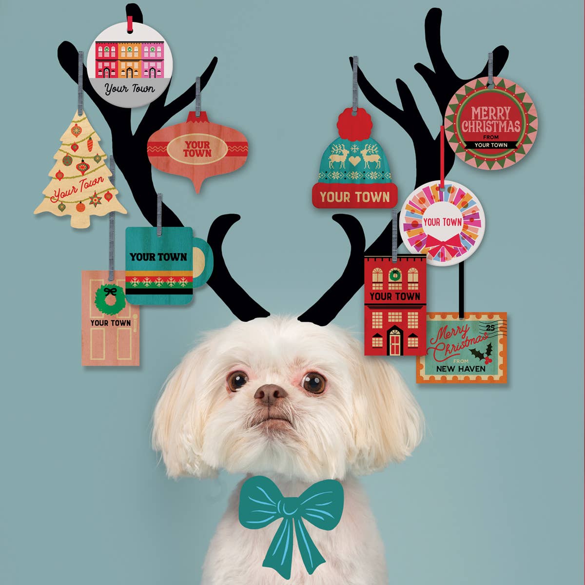 Rock Scissor Paper - Vente Objets de décoration - Ornement de ville personnalisé avec tracteur de vacances, nom personnalisé1